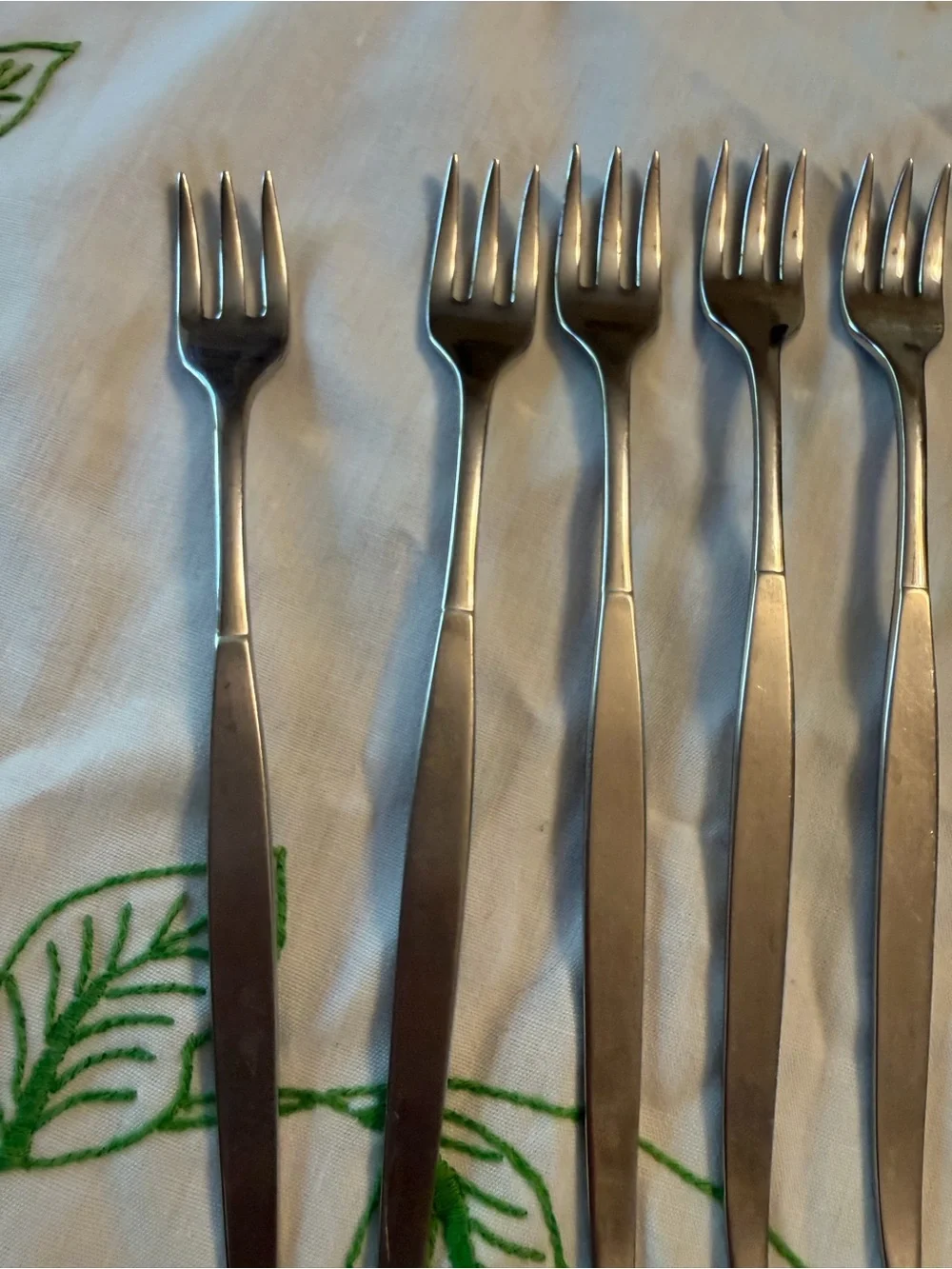 Oneida Community Vintage Frosted Cocktail Forks set of 6 with Cocktail Spoons